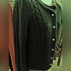 Joie Elegant Green Cable Knit Sweater